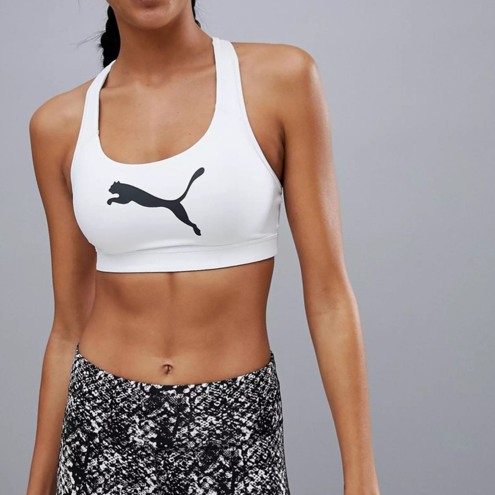Puma Women’s Sports Bra in White - Picture 4 of 8